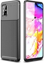 Samsung Galaxy A51 carbon fiber szilikon hátlap tok, (Fekete)