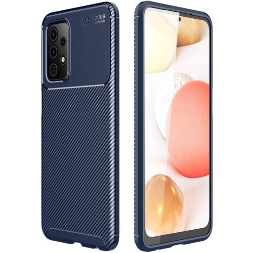Samsung Galaxy A52 4G/A52 5G/A52s 5G carbon fiber szilikon hátlap tok (Kék)
