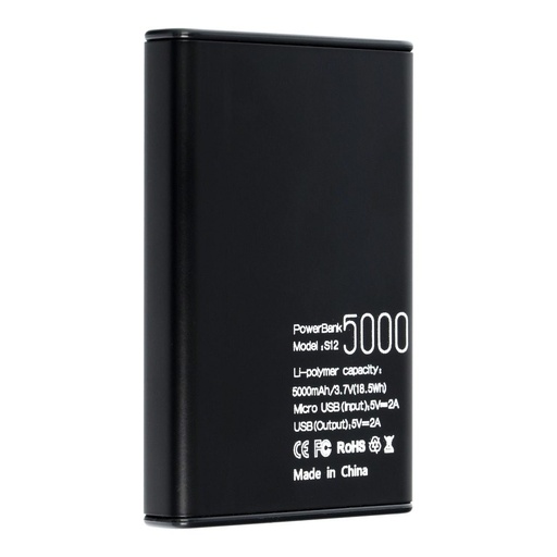 Pureidea S12 power bank, 5000 mAh, fekete