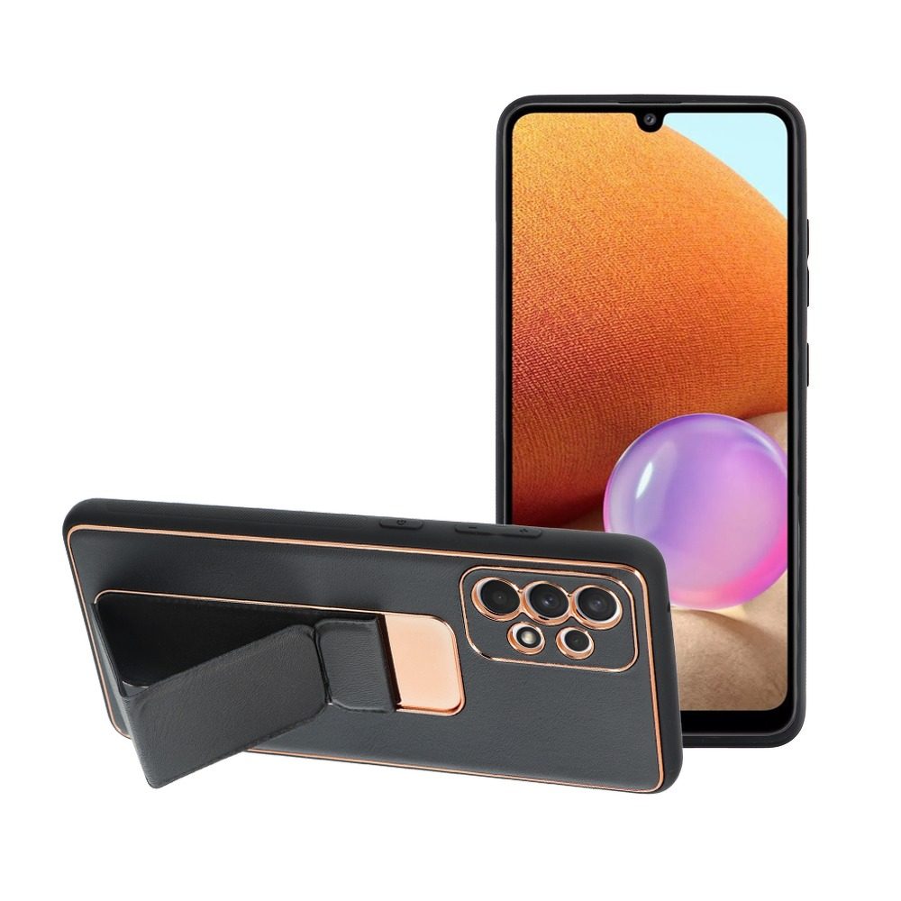 Samsung Galaxy A72 4G/A72 5G bőr védőtok kihúzható állvánnyal, mágneses autós tartó kompatibilis , (Fekete)