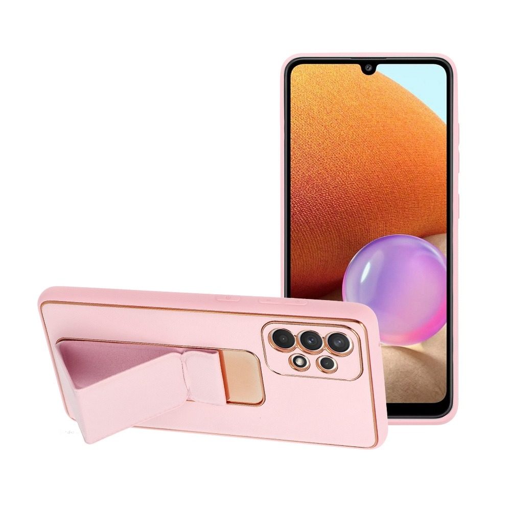 Samsung Galaxy A72 4G/A72 5G bőr védőtok kihúzható állvánnyal, mágneses autós tartó kompatibilis , (Rózsaszín)
