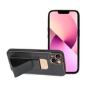 Apple iPhone 13 bőr védőtok kihúzható állvánnyal, mágneses autós tartó kompatibilis (Fekete)