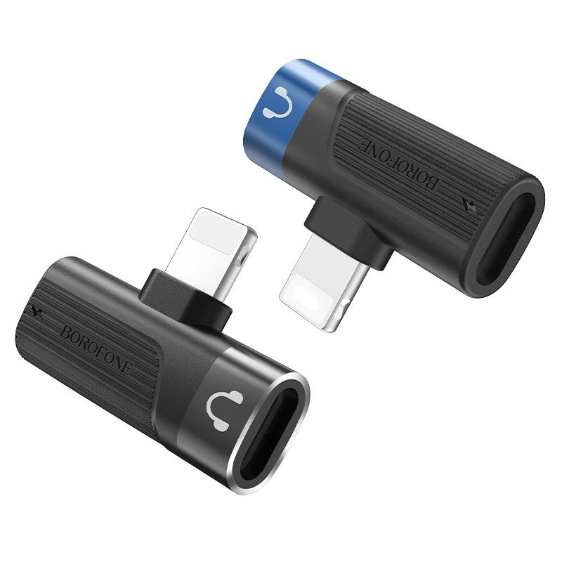 Borofone BV14 lightning adapter, Dual Lightning digitális audio konverter, fekete