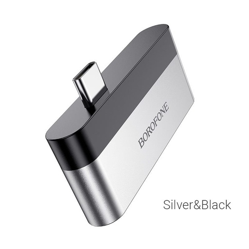 Borofone DH2 HDMI adapter, adapter USB-C HDMI + USB3.0, alumínium ötvözet, széles körű kompatibilitás, fekete
