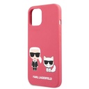 Apple iPhone 13 mini Karl Lagerfeld & Choupette folyékony szilikontok (Piros) – KLHCP13SSSKCP