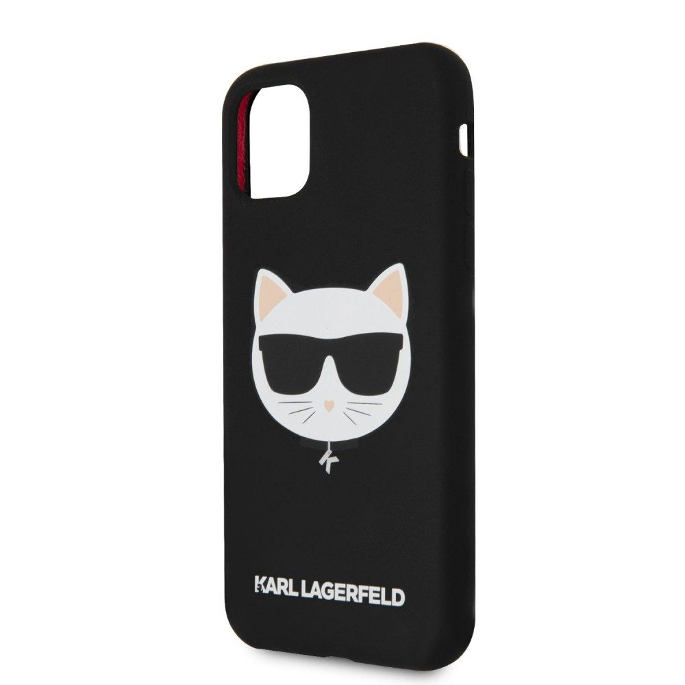 Apple iPhone 11 (Fekete) Karl Lagerfeld Choupette Head tok - KLHCN61SLCHBK