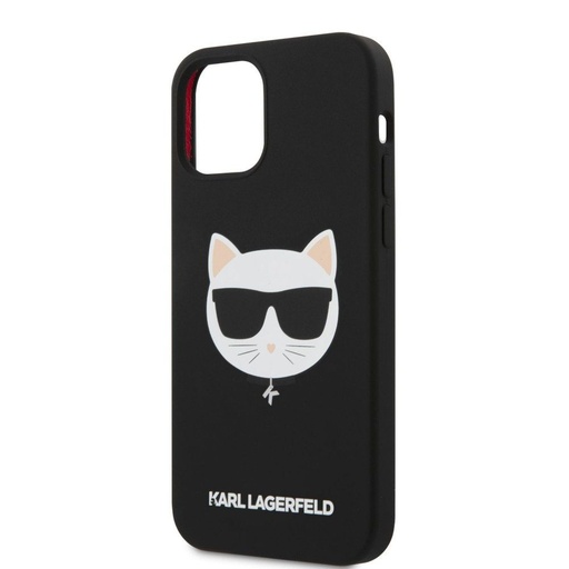 Apple iPhone 12 / iPhone 12 Pro Karl Lagerfeld Choupette Head tok (Fekete - KLHCP12MSLCHBK)