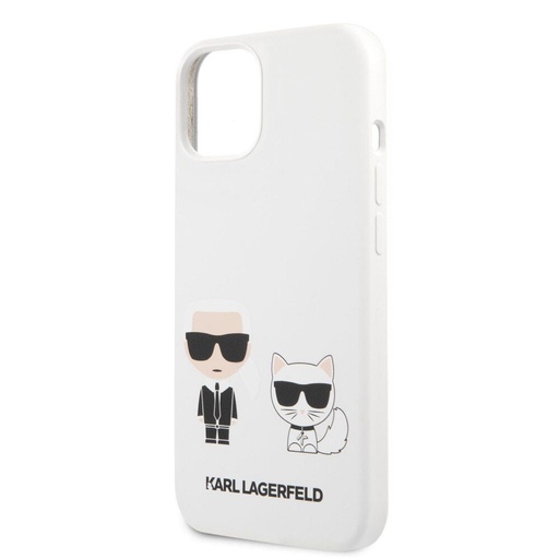 Apple iPhone 13 Pro Karl Lagerfeld & Choupette folyékony szilikontok (Fehér) – KLHCP13LSSKCW