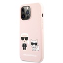 Apple iPhone 13 Pro Karl Lagerfeld Karl and Choupette Liquid Silicone tok (Rózsaszín - KLHCP13LSSKCI)