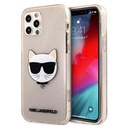 Apple iPhone 12 Pro Max Karl Lagerfeld Choupette Head Glitter tok (Arany - KLHCP12LCHTUGLGO)