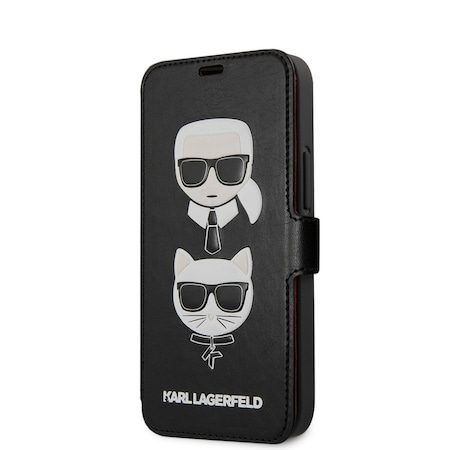 Apple iPhone 12 mini 5.4 Karl Lagerfeld Heads Book tok (Fekete) – KLFLBKSP12SFKICKC