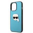 Apple iPhone 13 Pro Karl Lagerfeld PU Leather Karl Head tok (Kék) – KLHCP13LPKMB