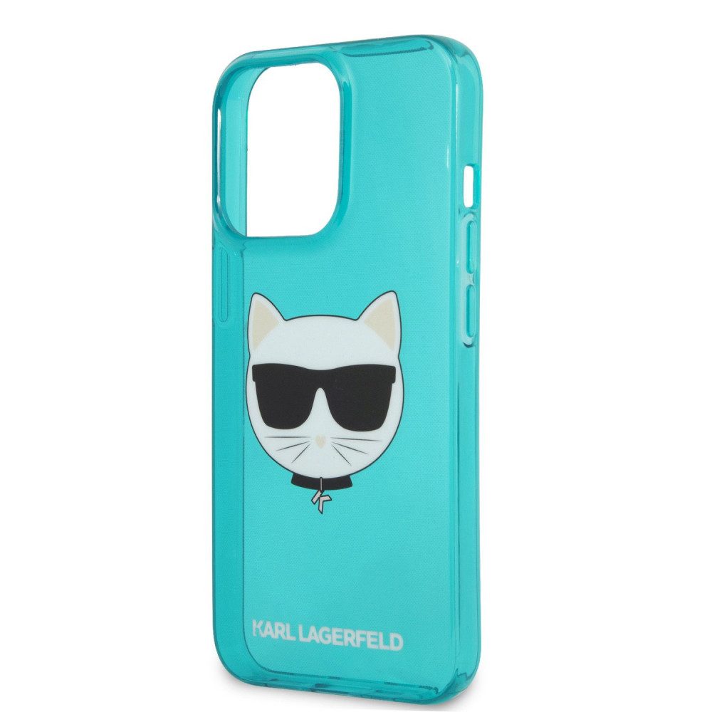 Apple iPhone 13 Pro Karl Lagerfeld Choupette Head tok (Kék) – KLHCP13LCHTRB