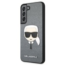 Samsung Galaxy S22 5G Karl Lagerfeld PU Saffiano Karl Head tok (Ezüst - KLHCS22SSAKHSL)