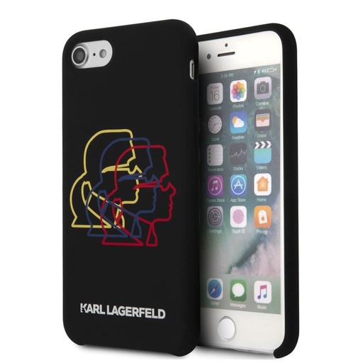 Apple iPhone 7/8/SE2020/SE2022 Karl Lagerfeld Liquid Glitter Gatsby tok (Fekete) – KLHCI8LGGKBK