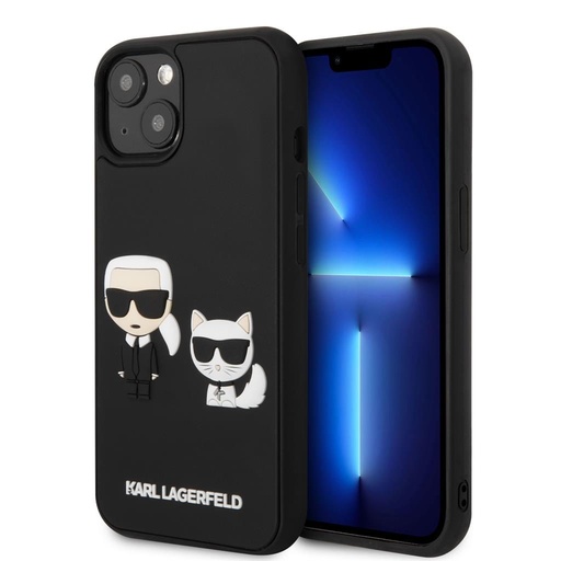 Apple iPhone 13 mini Karl Lagerfeld & Choupette 3D tok (Fekete) – KLHCP13S3DRKCK