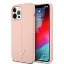 Apple iPhone 12/12 Pro Guess Silicone Line Triangle tok (Rózsaszín) - GUHCP12MSLTGP
