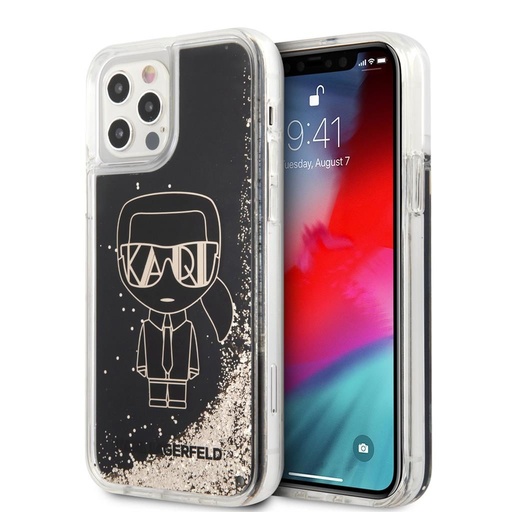 Apple iPhone 12 / iPhone 12 Pro Karl Lagerfeld glitter gatsby (Fekete - KLHCP12MLGGKBK)