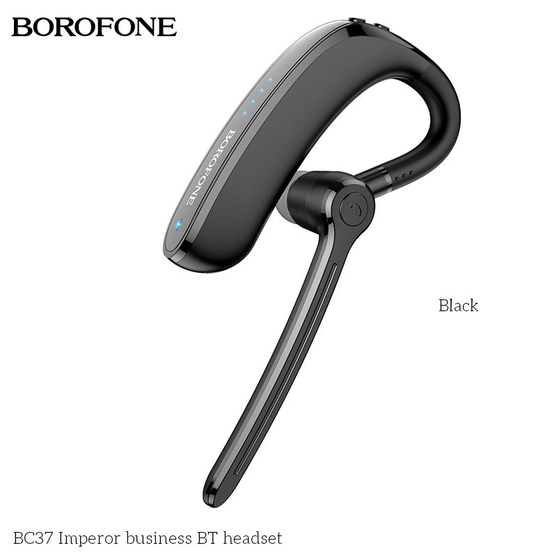 Borofone BC37 bluetooth headset, BT v5.0, 150 mAh akkumulátor 20 órányi hívás/zene és 200 óra készenléti idő, fekete