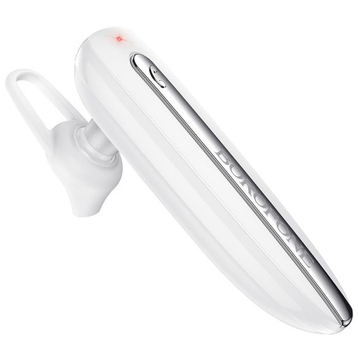 Borofone BC33 bluetooth headset, BT v5.0, 150 mAh akkumulátor 12 órányi hívás/zene és 200 óra készenléti idő, fehér