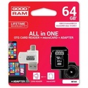 Goodram microSDHC + adapter + OTG olvasó 64GB class10 memóriakártya