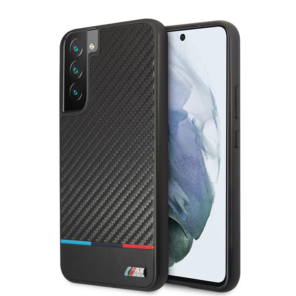 Samsung Galaxy S22+ BMW M PC/TPU tok – Tricolor Stripe (Fekete) - BMHCS22MTRTBK