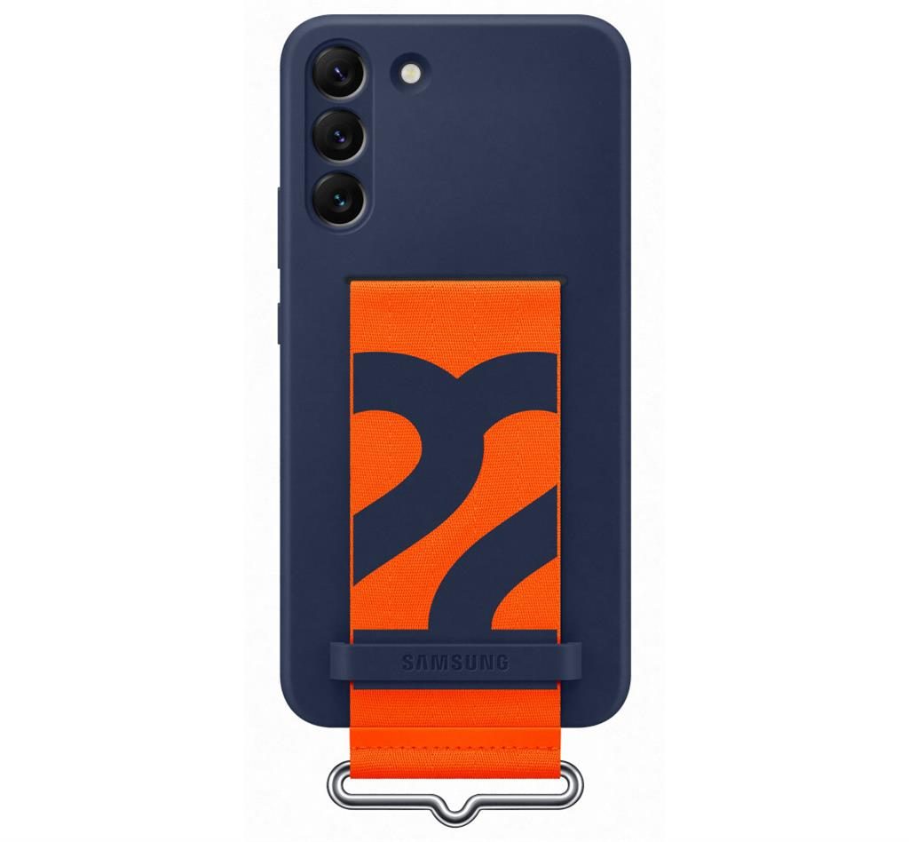 Samsung Galaxy S22 Plus Silicone Cover tok szíjjal (Kék)