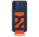 Samsung Galaxy S22 Plus Silicone Cover tok szíjjal (Kék)