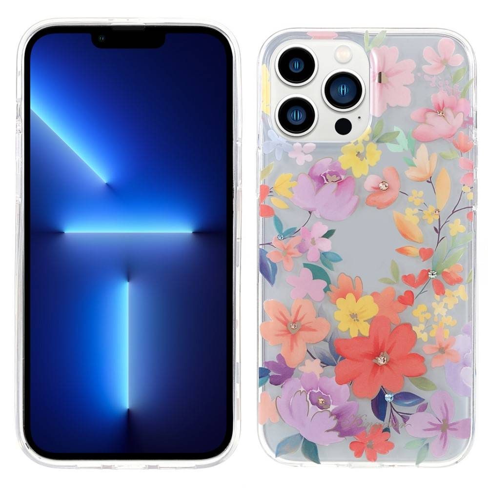 Apple iPhone 13 Pro Kingxbar brilliant Swarovski köves hátlap tok (Rózsaszín)