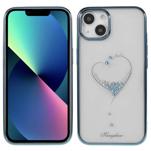 Apple iPhone 13 Kingxbar wish series Swarovski köves hátlap tok (Kék)