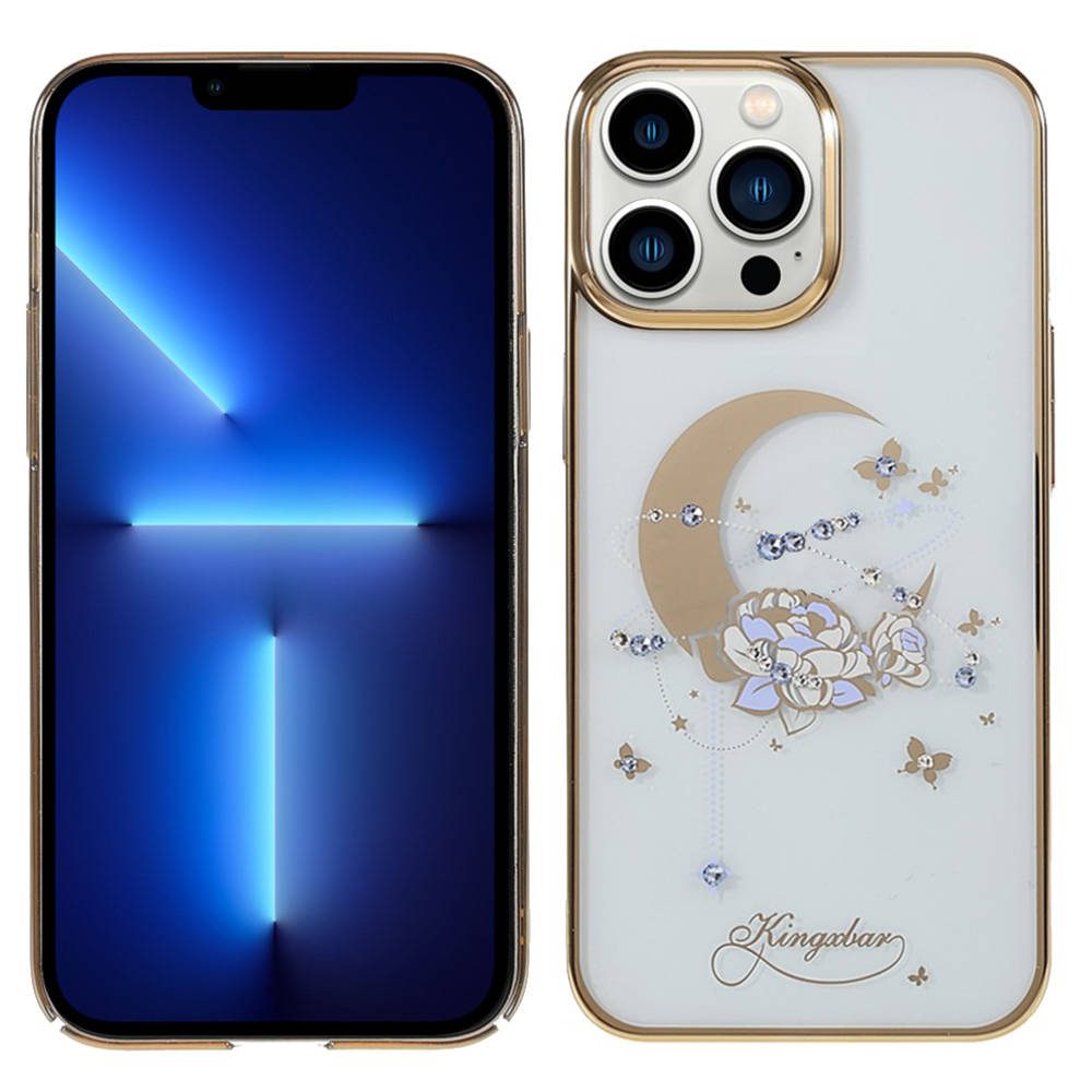 Apple iPhone 13 Pro Kingxbar moon series Swarovski köves hátlap tok (Arany)