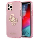 Apple iPhone 12 / iPhone 12 Pro GUESS TPU Big 4G Full Glitter iPhone hátlap tok (Rózsaszín - GUHCP12MPCUGL4GPI)