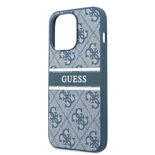 Apple iPhone 13 Pro Guess PU 4G Printed Stripe tok (Kék) - GUHCP13L4GDBL