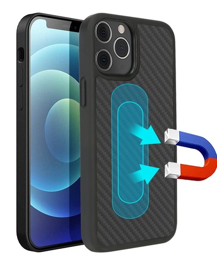 Apple iPhone 13 Pro aramid carbon magsafe ütésálló hátlap tok (Fekete)