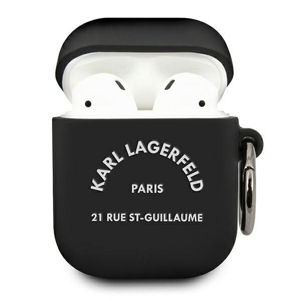 Apple AirPods 1/2 Karl Lagerfeld Rue St Guillaume tok (Fekete) – KLACA2SILRSGBK