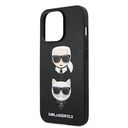 Apple iPhone 13 Karl Lagerfeld PU Saffiano Karl and Choupette Heads tok (Fekete) – KLHCP13MSAKICKCBK