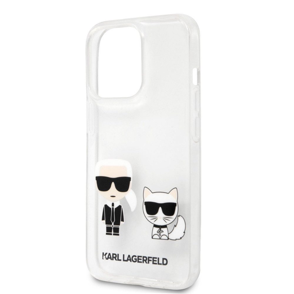 Apple iPhone 13 Pro Max Karl Lagerfeld PC/TPU Ikonik Karl and Choupette tok (Átlátszó) – KLHCP13XCKTR