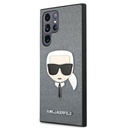 Samsung Galaxy S22 Ultra Karl Lagerfeld PU Saffiano Karl Head tok (Ezüst) – KLHCS22LSAKHSL