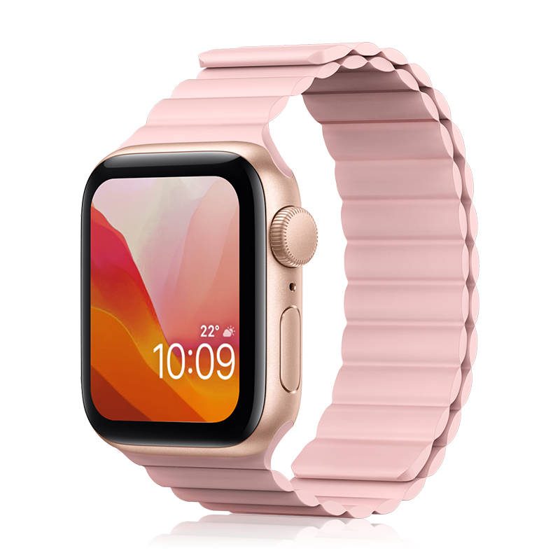 Apple Watch Series 1/2/3/4/5/6(38/40mm) Kingxbar mágneses szíj, rózsaszín
