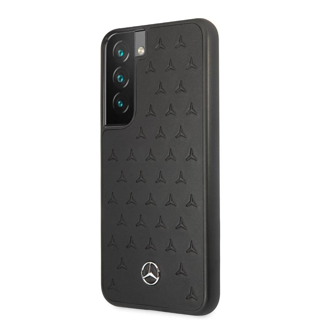 Samsung Galaxy S22 Plus Mercedes steppelt bőr hátlap tok (Fekete) - MEHCS22MPSQBK
