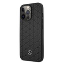 Apple iPhone 13 Pro Max Mercedes steppelt bőr hátlap tok (Fekete) - MEHCP13XSPSBK