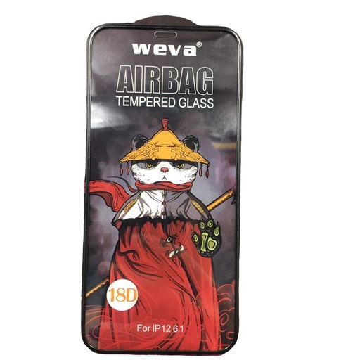 Apple iPhone 12 Pro Max (6.7) Weva airbag prémium üvegfólia, átlátszó (fekete kerettel)