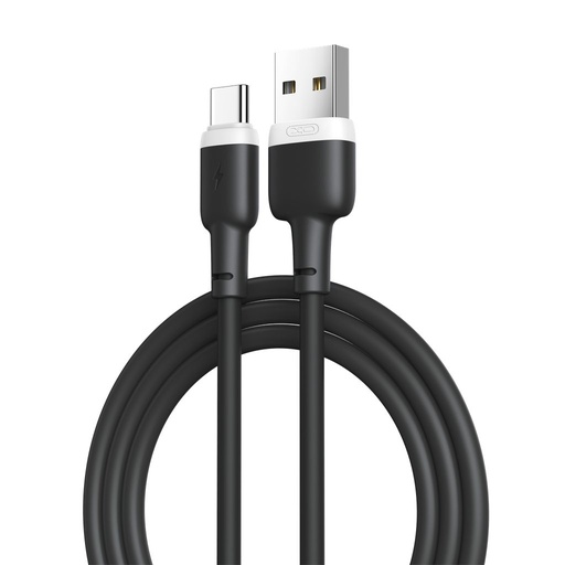 XO NB208 USB-C adatkábel (Fekete) – puha szilikon borítás