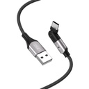 XO NB176 USB-C adatkábel (Fekete) – 1.2 m, 2.4A, 180°-ban elfordítható fej