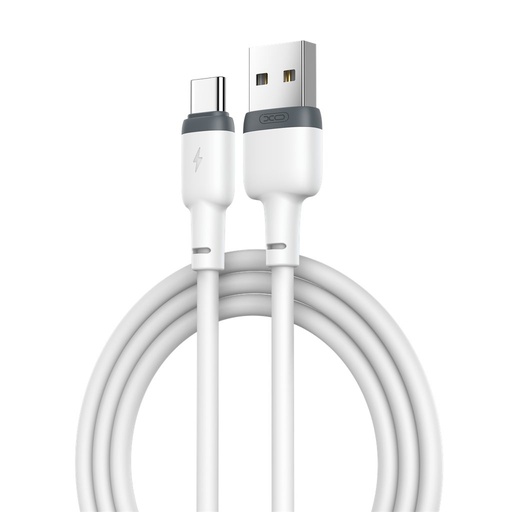 XO NB208 USB-C adatkábel (Fehér) – puha szilikon borítás