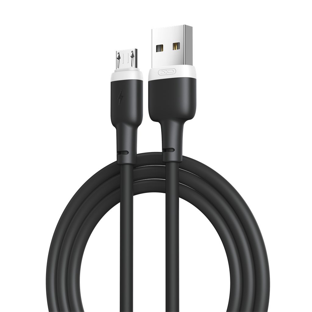 XO NB208 micro USB adatkábel (Fekete) – puha szilikon borítás