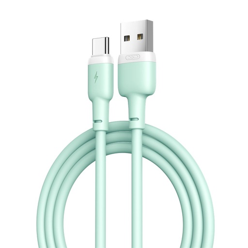 XO NB208 USB-C adatkábel (Zöld) – puha szilikon borítás