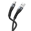 XO NB209 USB-C adatkábel (Fekete) – fonott borítás, alumínium ház, 1 m