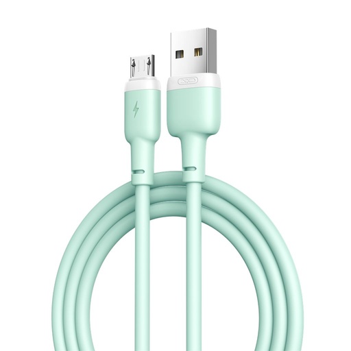 XO NB208 micro USB adatkábel (Zöld) – puha szilikon borítás