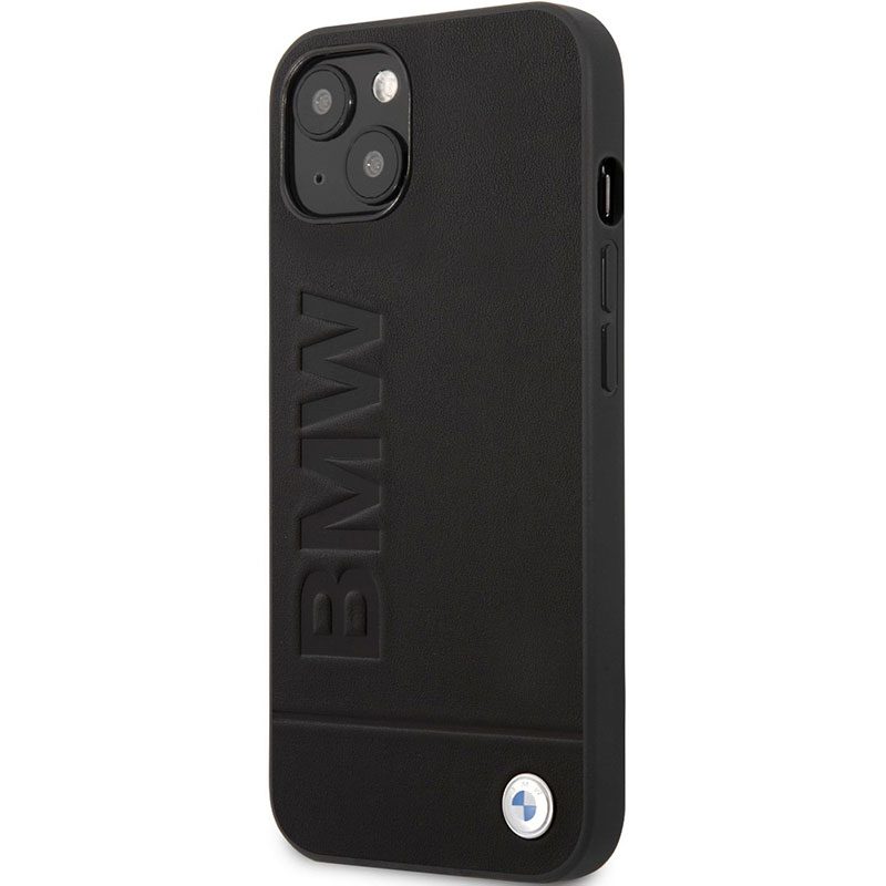 Apple iPhone 13 mini BMW Leather Hot Stamp tok (Fekete) - BMHCP13SSLLBK
